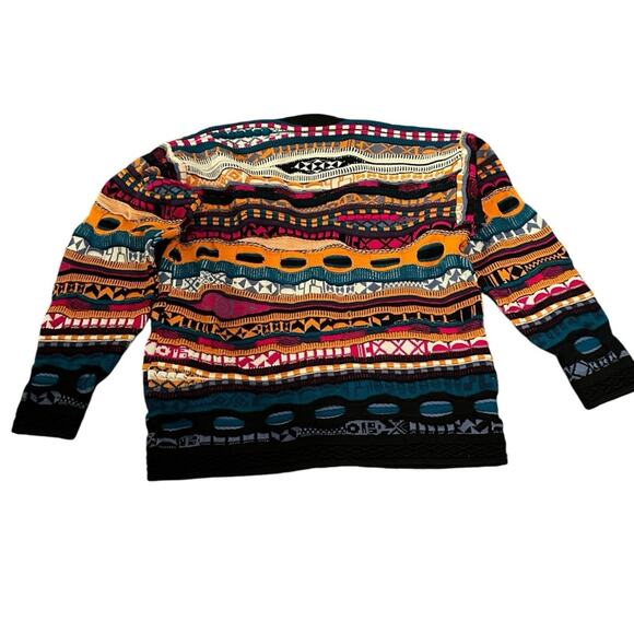 Vintage COOGI Australia Cardigan Sweater VTG Knit 100% Pure Wool Funky Unique XL - Picture 4 of 16